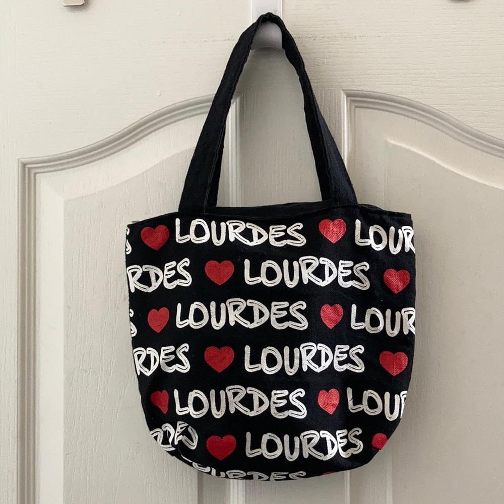 FINAL MARKDOWN LADIES’ “♥️ LOURDES” Zippered Canvas Handbag